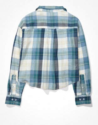 AE Cropped Flannel Shirt