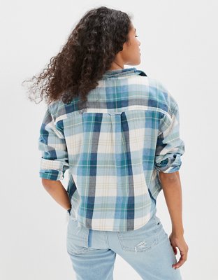 AE Cropped Flannel Shirt