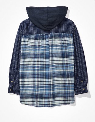 Женские худи American Eagle AE Oversized Mixed Plaid Flannel — фото 4