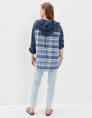 Женские худи American Eagle AE Oversized Mixed Plaid Flannel — фото 2