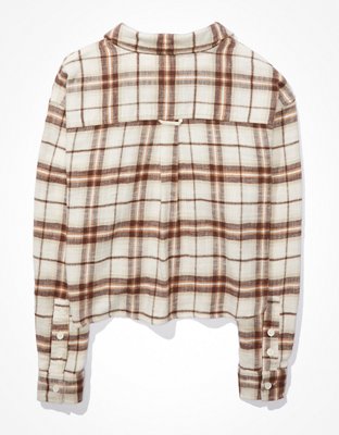 AE Cozy Cropped Flannel Shirt