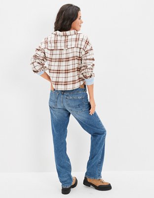 AE Cozy Cropped Flannel Shirt