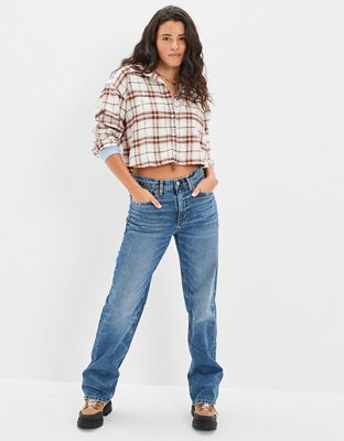 AE Cozy Cropped Flannel Shirt