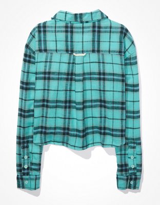 AE Cozy Cropped Flannel Shirt
