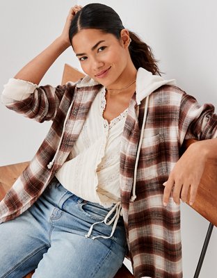 American eagle plaid discount hoodie