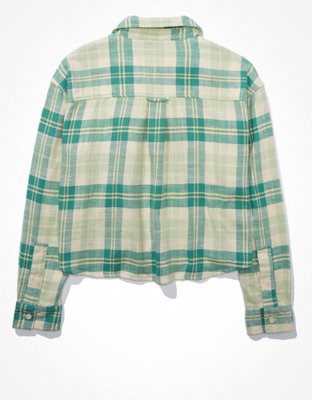 AE Cozy Cropped Flannel Shirt