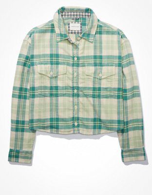 AE Cozy Cropped Flannel Shirt