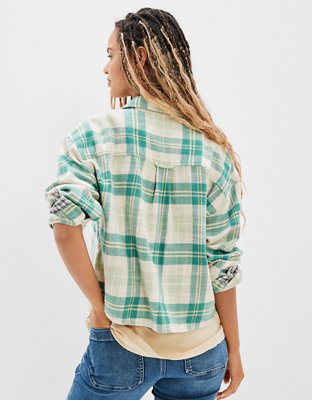 AE Cozy Cropped Flannel Shirt