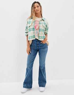 AE Cozy Cropped Flannel Shirt