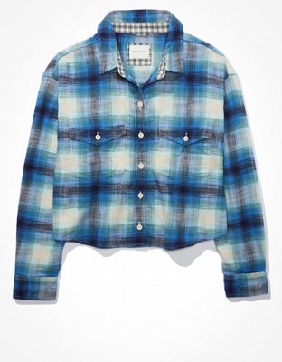 AE Cozy Cropped Flannel Shirt
