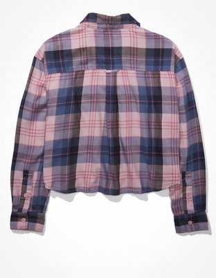 AE Cropped Flannel Shirt