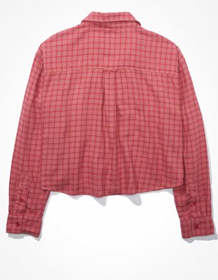 AE Cropped Flannel Shirt
