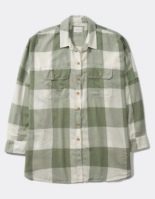 AE Camisa playera de flannel extragrande