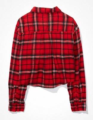 AE Cozy Cropped Flannel Shirt