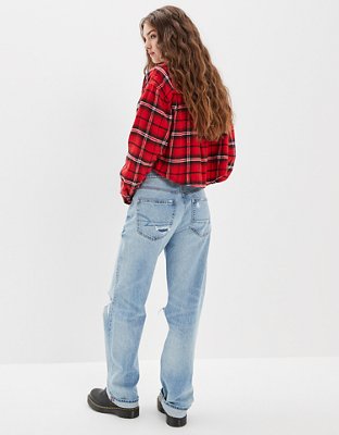 AE Cozy Cropped Flannel Shirt