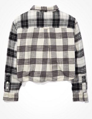Женские рубашки American Eagle AE Cozy Cropped Flannel Shirt — фото 5