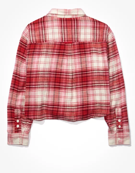 AE Cozy Cropped Flannel Shirt