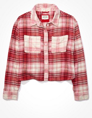 AE Cozy Cropped Flannel Shirt