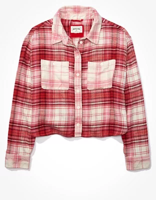 AE Cozy Cropped Flannel Shirt