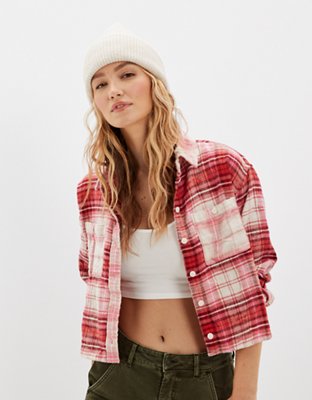 AE Cozy Cropped Flannel Shirt