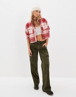 AE Cozy Cropped Flannel Shirt
