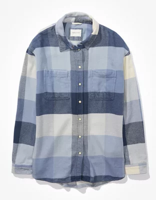 AE Oversized Plaid Flannel Shirt