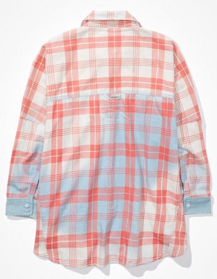 Женские рубашки American Eagle AE Go Big Beach Flannel Shirt — фото 5
