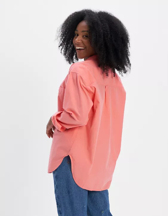 AE Oversized Oxford Button-Up Shirt