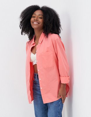 AE Oversized Oxford Button-Up Shirt