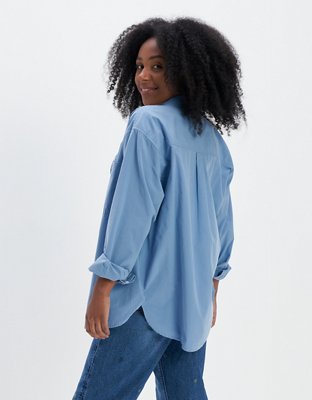 AE Oversized Oxford Button-Up Shirt