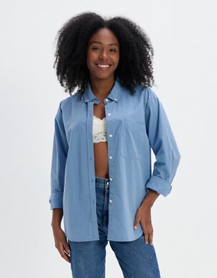 AE Oversized Oxford Button-Up Shirt