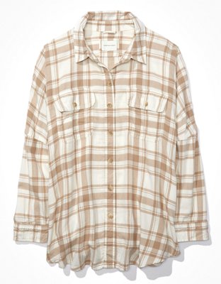 AE Camisa playera de flannel extragrande