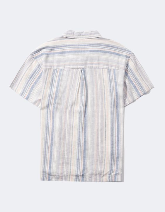 AE Short-Sleeve Linen Button-Up Shirt