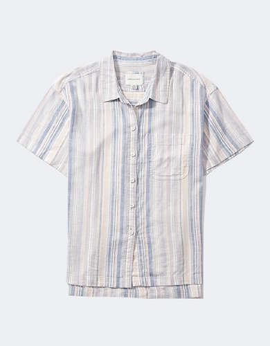 AE Camisa manga corta de lino con botones