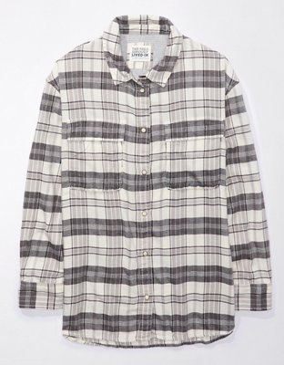 AE Oversized Plaid Flannel Shirt