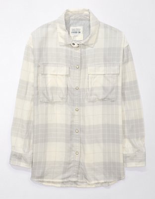 AE Oversized Plaid Flannel Shirt