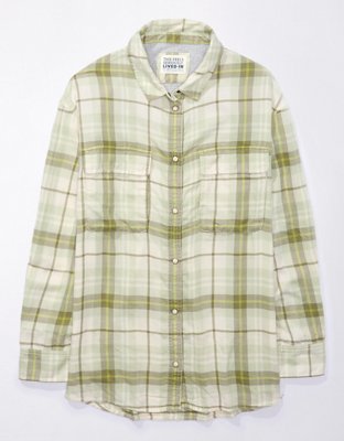 AE Oversized Plaid Flannel Shirt