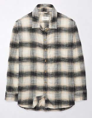 AE Oversized Plaid Flannel Shirt