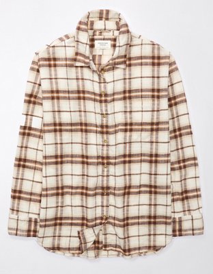 AE Oversized Plaid Flannel Shirt