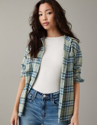 Boyfriend plaid flannel outlet shirt