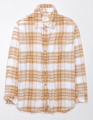 AE Oversized Plaid Flannel Shirt