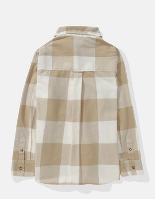 AE Camisa de flannel extragrande de diseño escocés