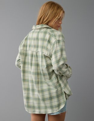 AE Oversized Plaid Flannel Shirt