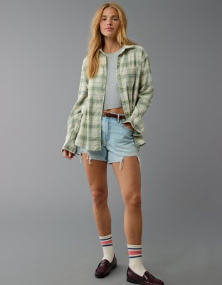 AE Oversized Plaid Flannel Shirt