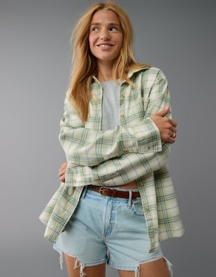 AE Oversized Plaid Flannel Shirt