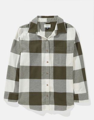 AE Oversized Plaid Flannel Shirt