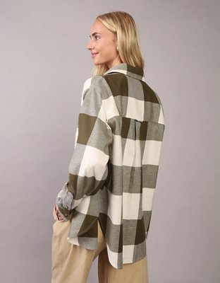AE Oversized Plaid Flannel Shirt