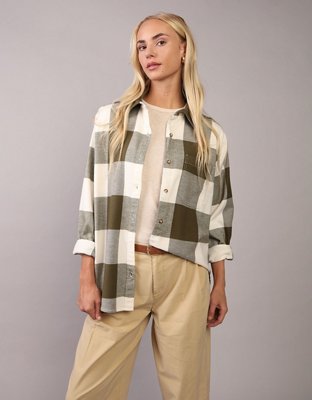 AE Oversized Plaid Flannel Shirt