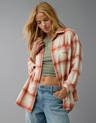 AE Oversized Plaid Flannel Shirt