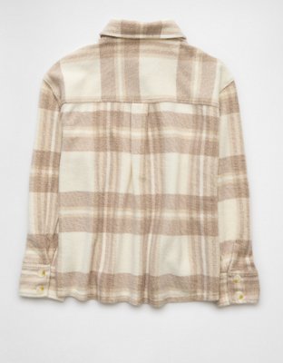 AE Fleece Plaid Shacket